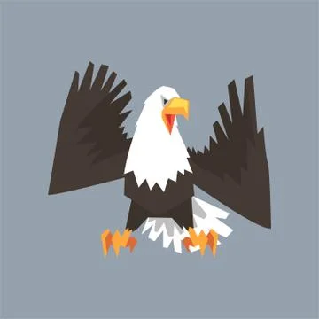 North American Bald Eagle character, symbol of USA vector illustration Illustrazione stock