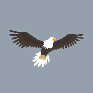 North American Bald Eagle flying, symbol of freedom and independence vector 스톡 일러스트