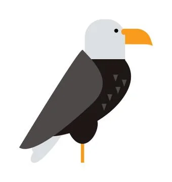 North American bald eagle raptor wildlife bird and hawk predator animal cartoon Illustrazione stock