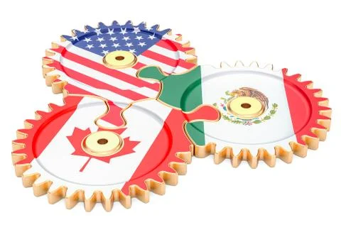 North American Free Trade Agreement  concept. 3D rendering Stock Illustration