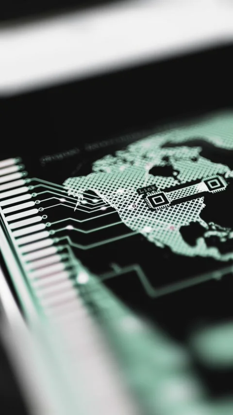 North American mesh map with linked square endpoints Stock Footage 348666752