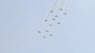 North American T-6 Texan Warbirds Performing At Eaa Airventure Oshkosh Stock Footage