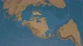 north american tectonic plate extruded on disc. elevation & bathymetry, solid 4k 4k or 4k+ Resolution
