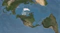 north american tectonic plate extruded on disc. blue marble raster. 4k 4k or 4k+ Resolution