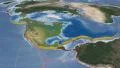 North American tectonic plate extruded. Blue Marble. Enhanced version 4k or 4k+ Resolution