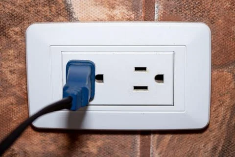 North American U.S. electrical socket outlet plug isolated Stock Photos