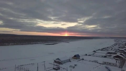 North Amga River 3 - Sunset on the horizon 스톡 동영상 102423286