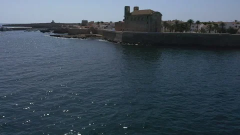 North area of Tabarca Island, Spain, by drone. Stock Footage 282686530