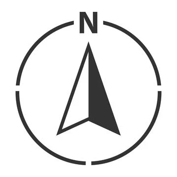 NORTH arrow map orientation symbol with letter N イラスト素材