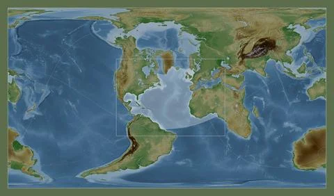 North Atlantic Ocean on the world map. Pale Stock Illustration