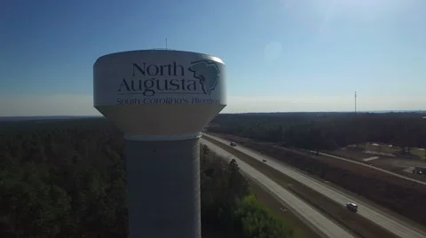 North Augusta Water Tower 2 Stock Footage 60131688