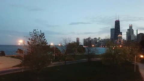 North Ave Beach At Night 스톡 동영상 90132012