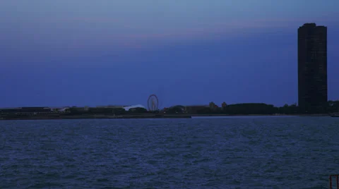 North Beach in Evening, Chicago Stock Footage 35287143