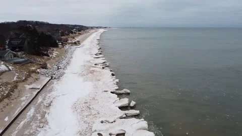 North Beach Park Winter Stock Footage 202074726