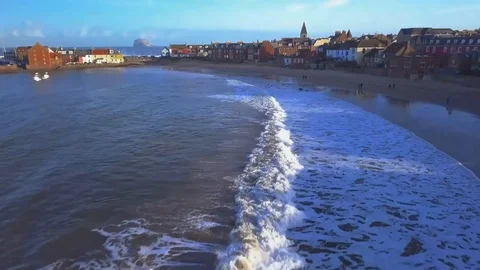 North Berwich beach Stock Footage 100772923