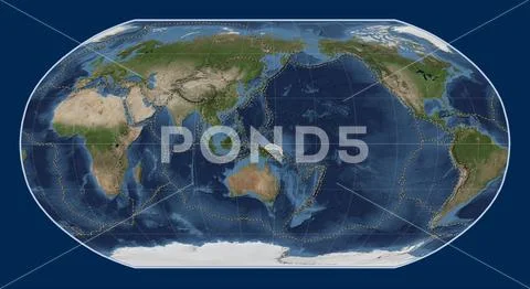 North Bismarck tectonic plate. Satellite. Robinson. Boundaries ...