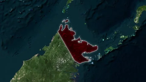 North Borneo Disputed Areas Map Stock-Footage 323368636