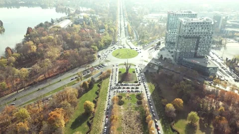 North bucharest rush our traffic Stock Footage 221825819
