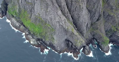 The North Cape with a close up of the cliffs Stockbeeldmateriaal 70153813