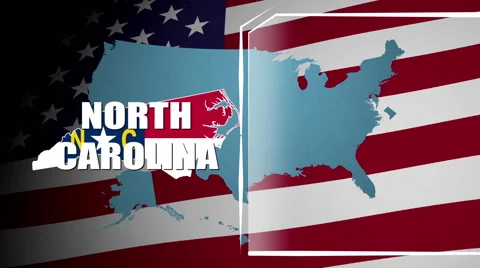 North Carolina Countered Flag and Information Panel Stock Footage 66774680