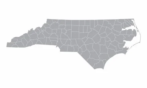 North Carolina counties map Stock Illustration