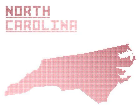 North Carolina Dot Map Stock Illustration