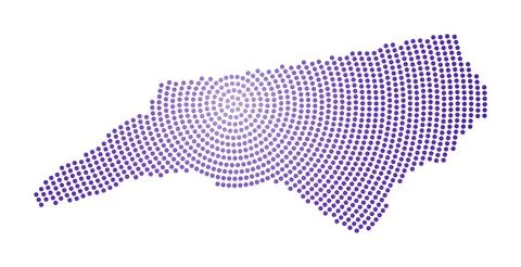 North Carolina dotted map. Digital style shape of North Carolina. Tech icon.. Stock Illustration