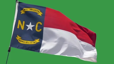 North Carolina Flag on Green Screen Stock Footage 339637620