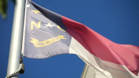North Carolina Flag Waving Stock Footage 336343154