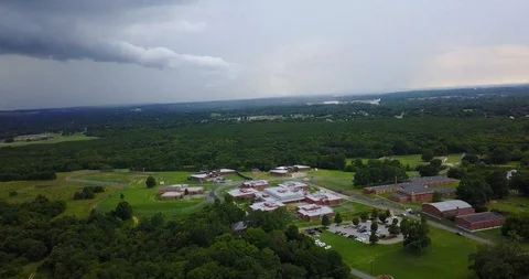 North carolina jail aerial drone footage Stock Footage