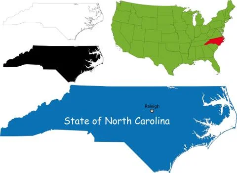 North carolina map Stock Illustration