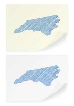 North Carolina scribble map Illustrazione stock