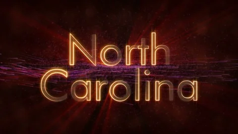 North Carolina - Shiny looping state name text animation Stock Footage 99578567