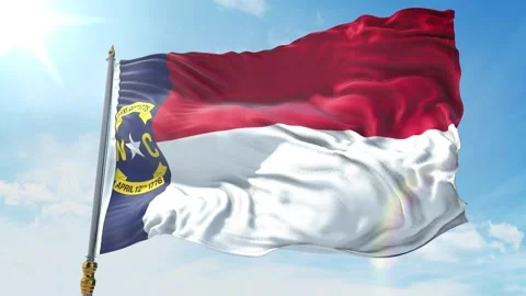 North Carolina State Flag 4K Stock Footage 343594727