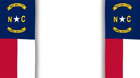 North Carolina State Flag Frame Background Template for First Responders Da.. Stock Illustration