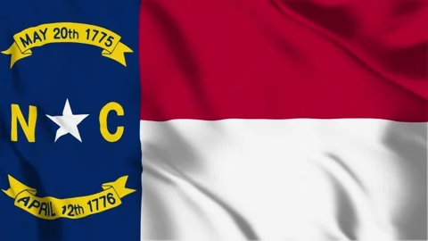 North Carolina State Flag Loop 4K Stock Footage 243875582