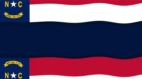 North Carolina State Flag with Thin Blue Line for First Responders Day Tribut Stock Illustration