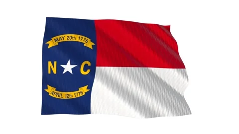 North Carolina state flag waving in the wind Vídeos de archivo 343901335
