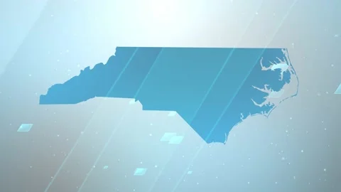 North Carolina State Map Background 스톡 동영상 197967079