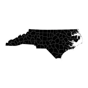 North Carolina state map with counties. Vector illustration. Stock Illustration