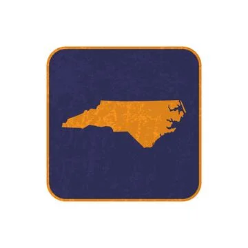 North Carolina state map square with grunge texture. Vector illustration. Stock Illustration