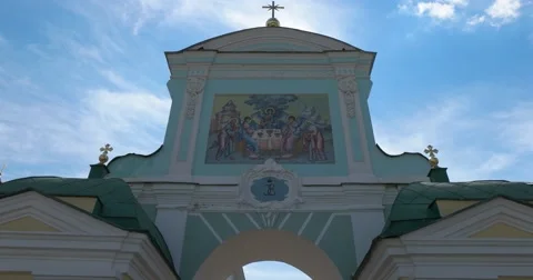 North (Catherine's gate). Holy Trinity Ipatiev monastery. Kostroma Stock Footage 64591744