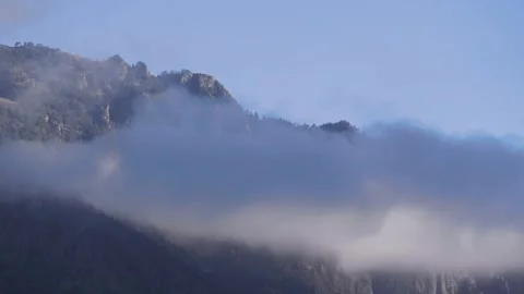 North Caucasus Mountain Range with Clouds Stock Footage 320856038