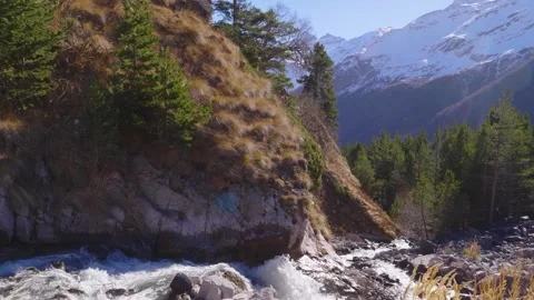 North Caucasus Mountain River Landscape Stock Footage 320856760
