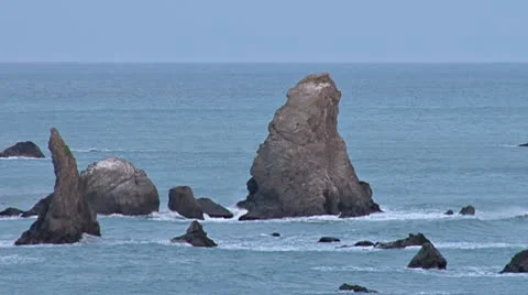 North Coast Offshore Sea Stack Rocks 스톡 동영상 10759946