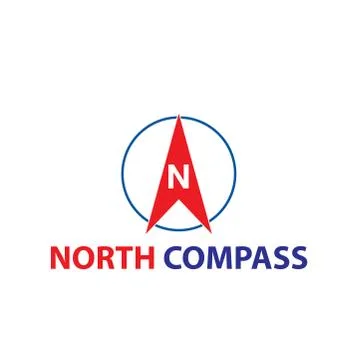 North compass direction logo concept Stock Illustration