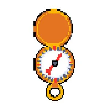 North compass pixel art vector illustration Stock Illustration
