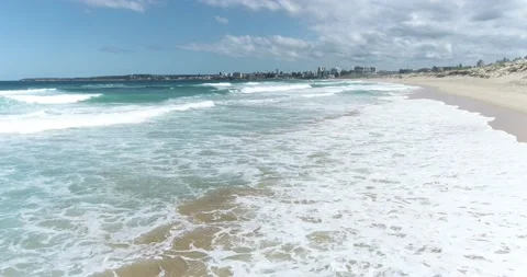 NORTH CRONULLA BEACH SWEEPING DRONE Stock Footage 163272590