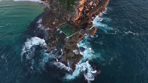 North Curl Curl rock pool Stock Footage 335069416