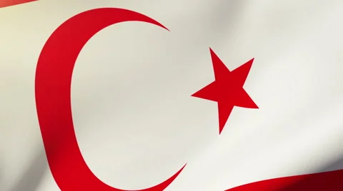 North Cyprus flag waving in the wind. Looping sun rises style.  Animation loop Stock Footage 48330807